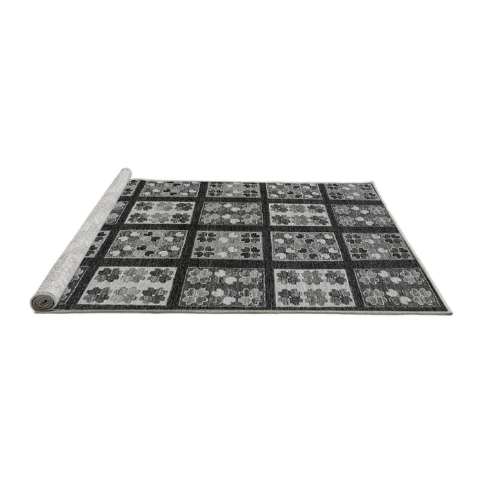 Sideview of Machine Washable Abstract Gray Modern Rug, wshabs2995gry