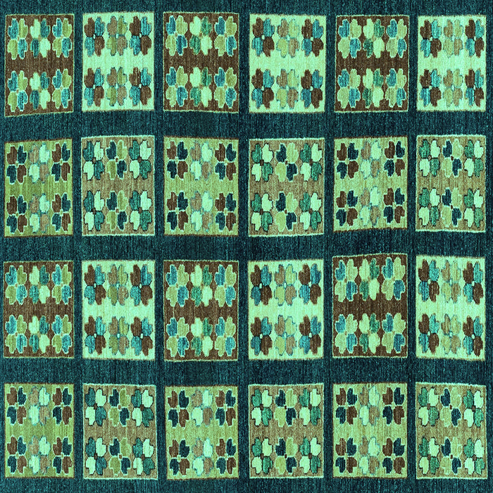 Square Machine Washable Abstract Turquoise Modern Area Rugs, wshabs2995turq