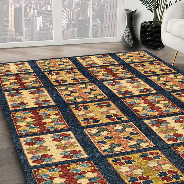 Machine Washable Abstract Bakers Brown Rug in a Family Room, wshabs2995