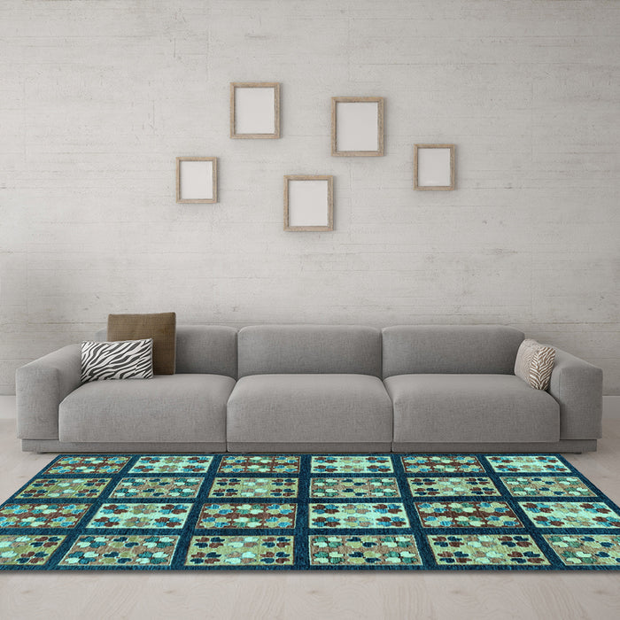 Machine Washable Abstract Light Blue Modern Rug in a Living Room, wshabs2995lblu