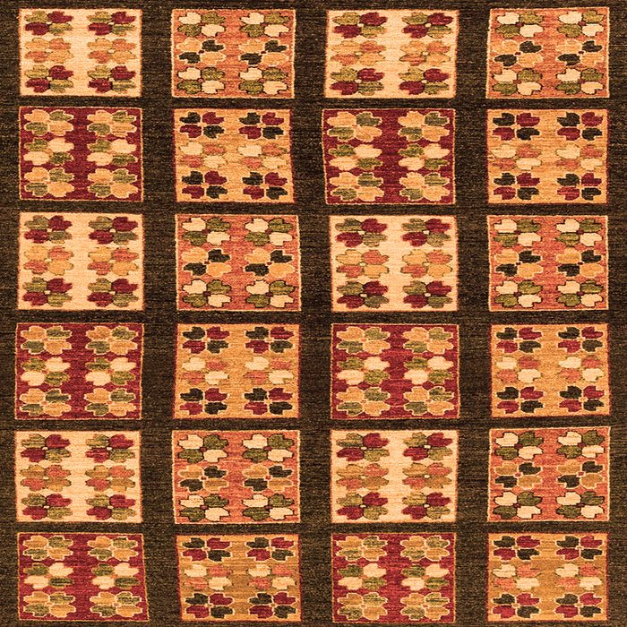 Square Machine Washable Abstract Orange Modern Area Rugs, wshabs2995org