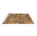 Sideview of Machine Washable Abstract Gold Rug, wshabs2996