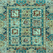 Square Abstract Light Blue Modern Rug, abs2996lblu