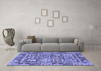 Machine Washable Abstract Blue Modern Rug, wshabs2996blu