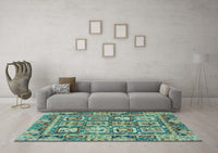 Machine Washable Abstract Light Blue Modern Rug, wshabs2996lblu