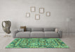 Machine Washable Abstract Turquoise Modern Area Rugs in a Living Room,, wshabs2996turq