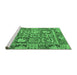 Sideview of Machine Washable Abstract Emerald Green Modern Area Rugs, wshabs2996emgrn