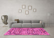 Machine Washable Abstract Pink Modern Rug in a Living Room, wshabs2996pnk