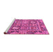 Sideview of Machine Washable Abstract Pink Modern Rug, wshabs2996pnk