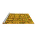 Sideview of Machine Washable Abstract Yellow Modern Rug, wshabs2996yw