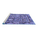 Sideview of Machine Washable Abstract Blue Modern Rug, wshabs2996blu