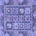 Square Abstract Blue Modern Rug, abs2996blu