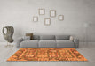 Machine Washable Abstract Orange Modern Area Rugs in a Living Room, wshabs2996org