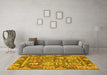 Machine Washable Abstract Yellow Modern Rug in a Living Room, wshabs2996yw