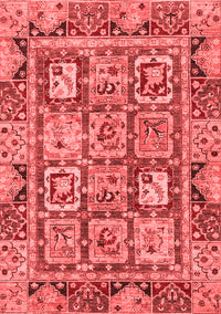 Abstract Red Modern Rug, abs2996red