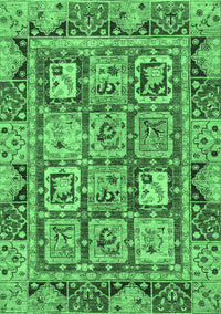 Abstract Emerald Green Modern Rug, abs2996emgrn