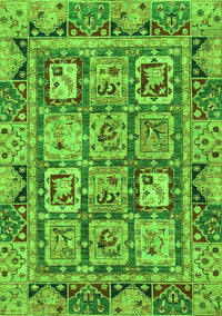 Abstract Green Modern Rug, abs2996grn