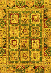 Abstract Yellow Modern Rug, abs2996yw