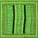 Square Machine Washable Abstract Green Modern Area Rugs, wshabs2997grn