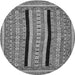 Round Abstract Gray Modern Rug, abs2997gry