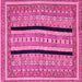 Square Machine Washable Abstract Pink Modern Rug, wshabs2997pnk