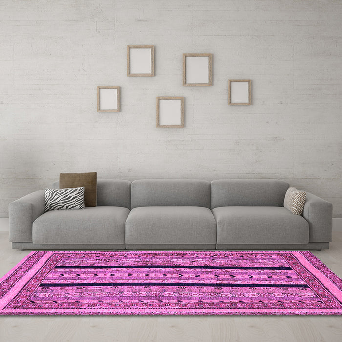 Machine Washable Abstract Purple Modern Area Rugs in a Living Room, wshabs2997pur