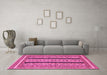 Machine Washable Abstract Pink Modern Rug in a Living Room, wshabs2997pnk