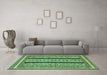 Machine Washable Abstract Turquoise Modern Area Rugs in a Living Room,, wshabs2997turq