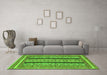 Machine Washable Abstract Green Modern Area Rugs in a Living Room,, wshabs2997grn