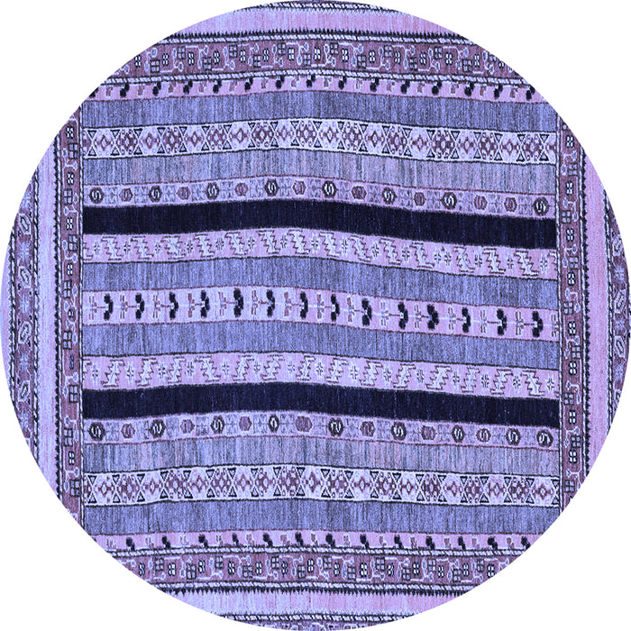 Round Abstract Blue Modern Rug, abs2997blu