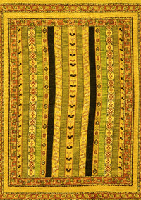 Abstract Yellow Modern Rug, abs2997yw