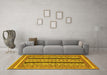 Machine Washable Abstract Yellow Modern Rug in a Living Room, wshabs2997yw