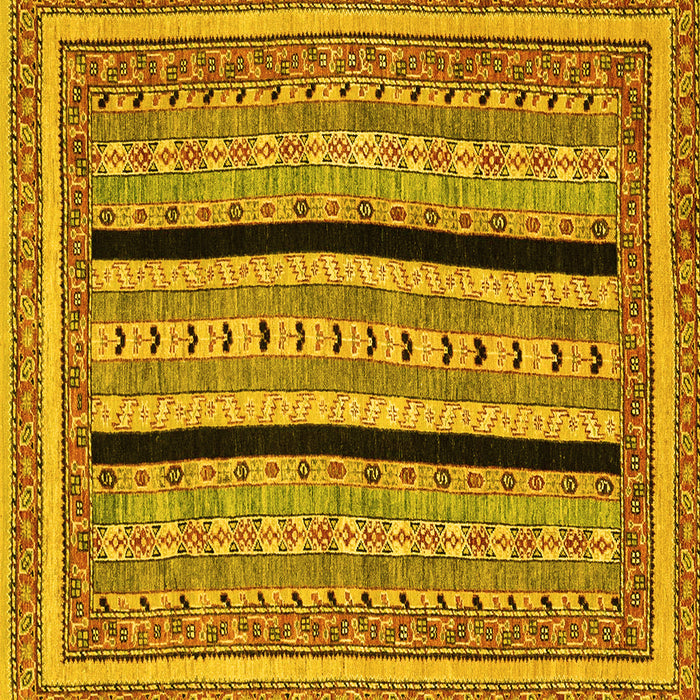 Square Abstract Yellow Modern Rug, abs2997yw