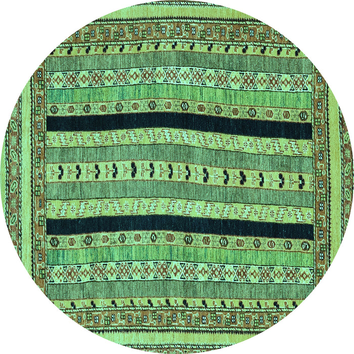 Round Machine Washable Abstract Turquoise Modern Area Rugs, wshabs2997turq