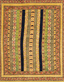 Abstract Yellow Modern Rug, abs2997