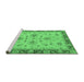 Sideview of Machine Washable Oriental Emerald Green Traditional Area Rugs, wshabs2998emgrn