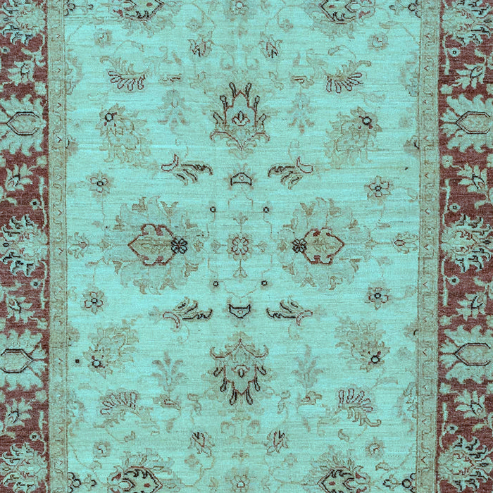 Machine Washable Oriental Light Blue Traditional Rug, wshabs2998lblu