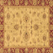 Square Machine Washable Oriental Brown Traditional Rug, wshabs2998brn