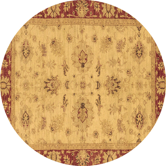 Round Machine Washable Oriental Brown Traditional Rug, wshabs2998brn