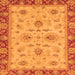 Square Machine Washable Oriental Orange Traditional Area Rugs, wshabs2998org