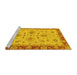 Sideview of Machine Washable Oriental Yellow Traditional Rug, wshabs2998yw