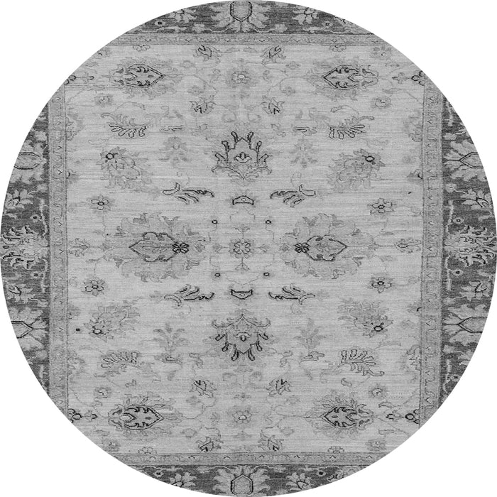 Round Machine Washable Oriental Gray Traditional Rug, wshabs2998gry