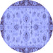 Round Oriental Blue Traditional Rug, abs2998blu