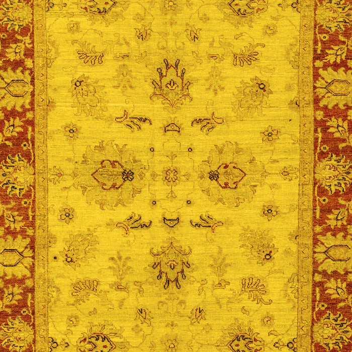 Machine Washable Oriental Yellow Traditional Rug, wshabs2998yw