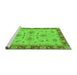 Sideview of Machine Washable Oriental Green Traditional Area Rugs, wshabs2998grn