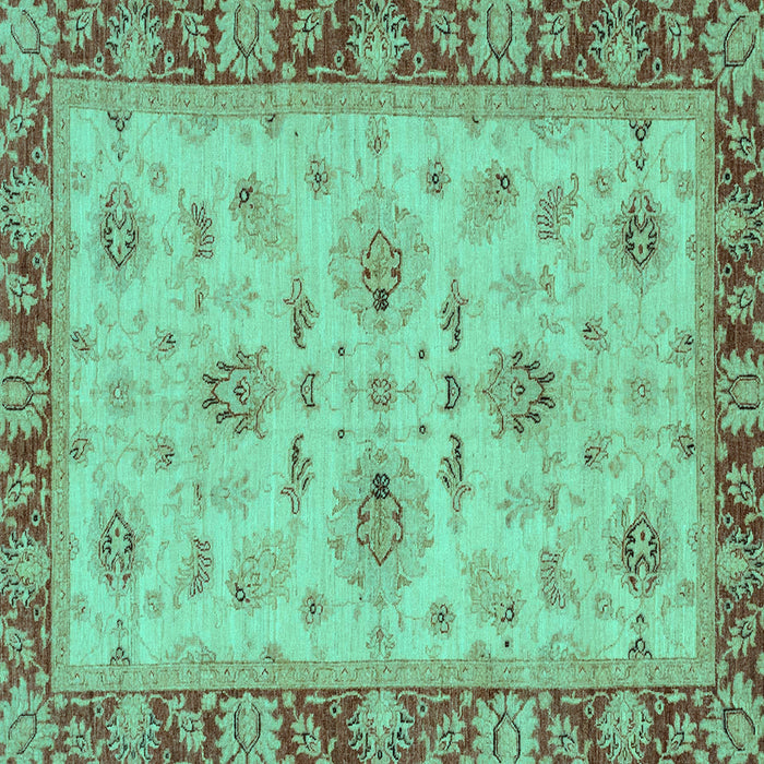 Square Oriental Turquoise Traditional Rug, abs2998turq