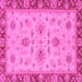 Square Oriental Pink Traditional Rug, abs2998pnk