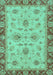 Machine Washable Oriental Turquoise Traditional Area Rugs, wshabs2998turq