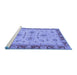 Sideview of Machine Washable Oriental Blue Traditional Rug, wshabs2998blu