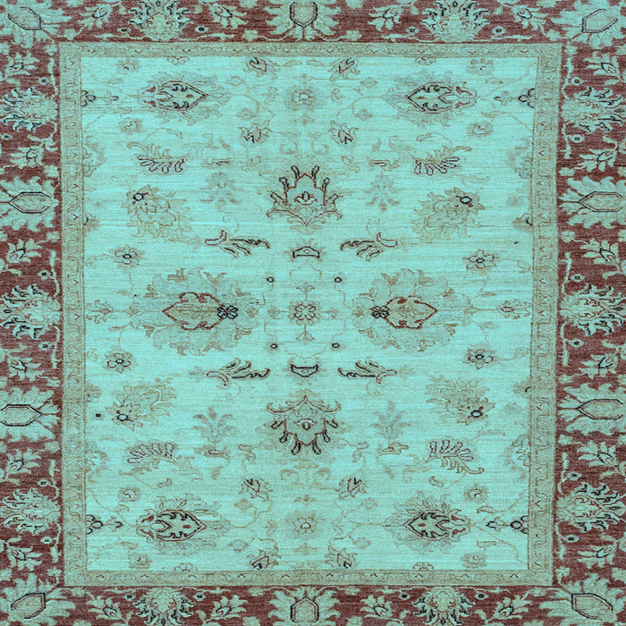 Square Oriental Light Blue Traditional Rug, abs2998lblu
